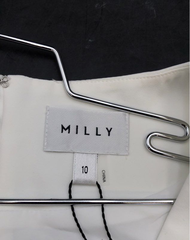 NWT Milly Women's White Veronica Cady Feather Mini Dress - Size 10