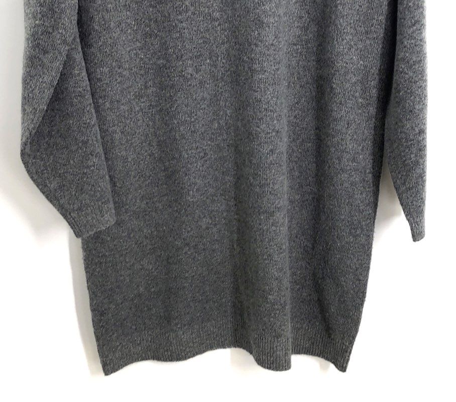 Nordstrom Rack Women's Gray V-Neck Sweater Dress Long Sleeve Tunic NWT Size S