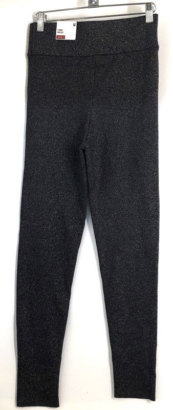 Express Women's High Rise Metallic Sparkle Leggings Gray Stretch+ Sz M NWT
