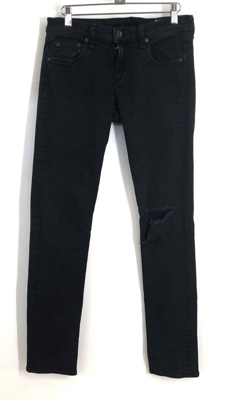 Rag & Bone Women's Black Distressed Skinny Jeans W1590K120ACO Size 26