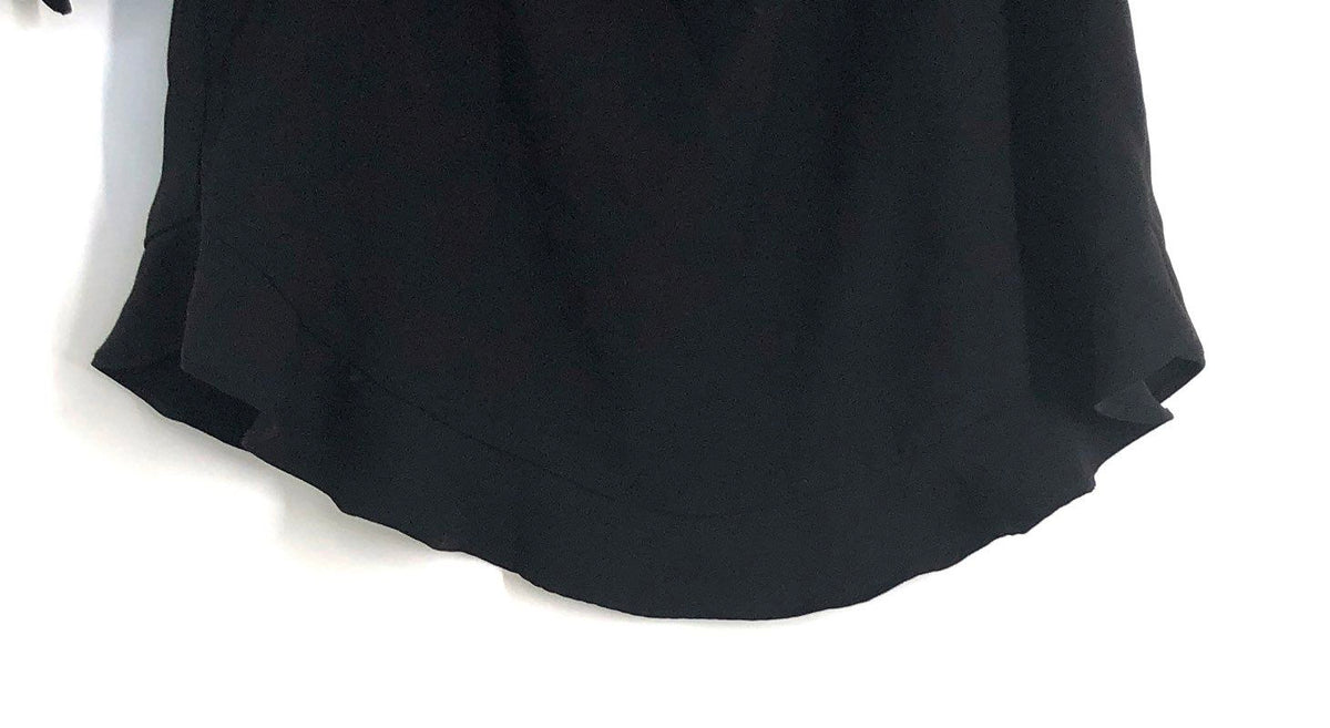 Olivia Grey Women's Black Off-the-Shoulder Puff Sleeve Tie Cuff Blouse Sz XS