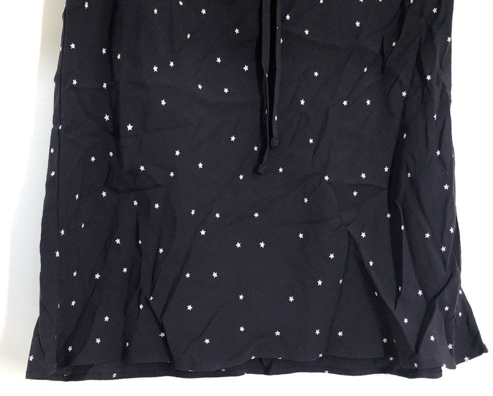 Madewell Women's Navy Blue Star Print Drawstring Mini Skirt Size 0 NWT