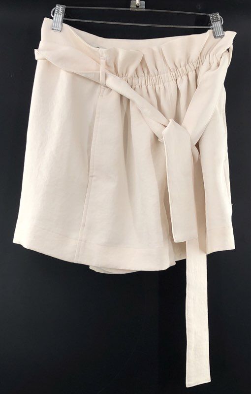 Wilfred Women's Cream Paperbag Waist Belted High Rise Textured Shorts Size 4