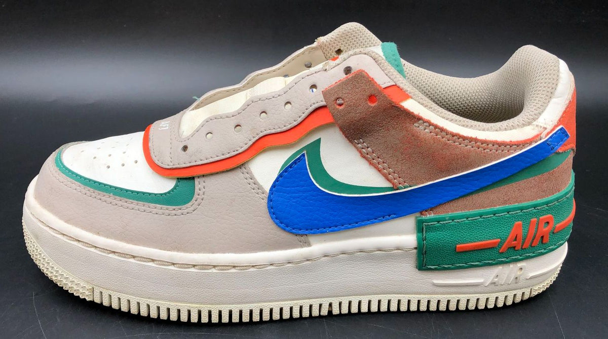 Nike Air Force 1 Shadow Women's Blue/Green/White/Beige Sneakers - Size 8 (+COA)