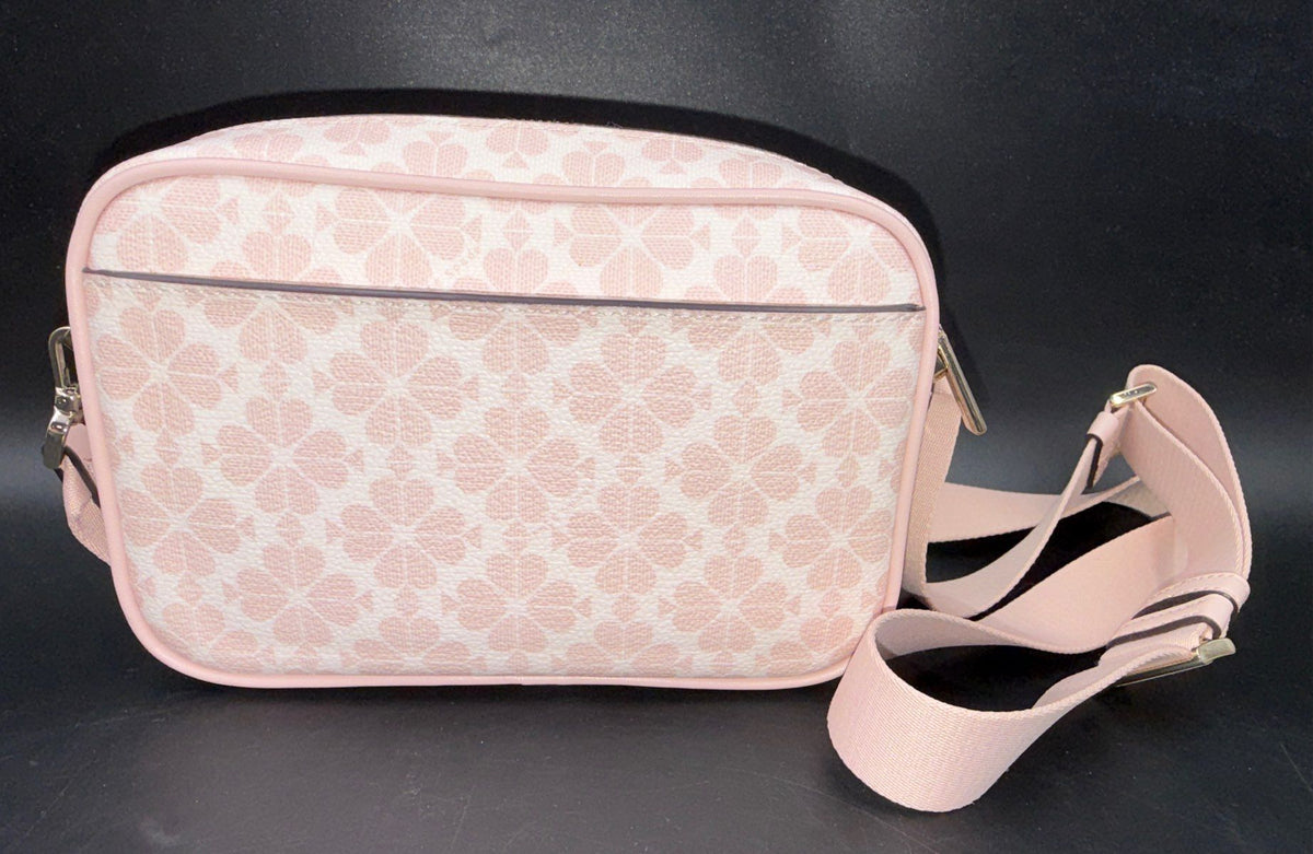 Kate Spade Pink Spade Flower Monogram Crossbody Camera Bag Gold Hardware
