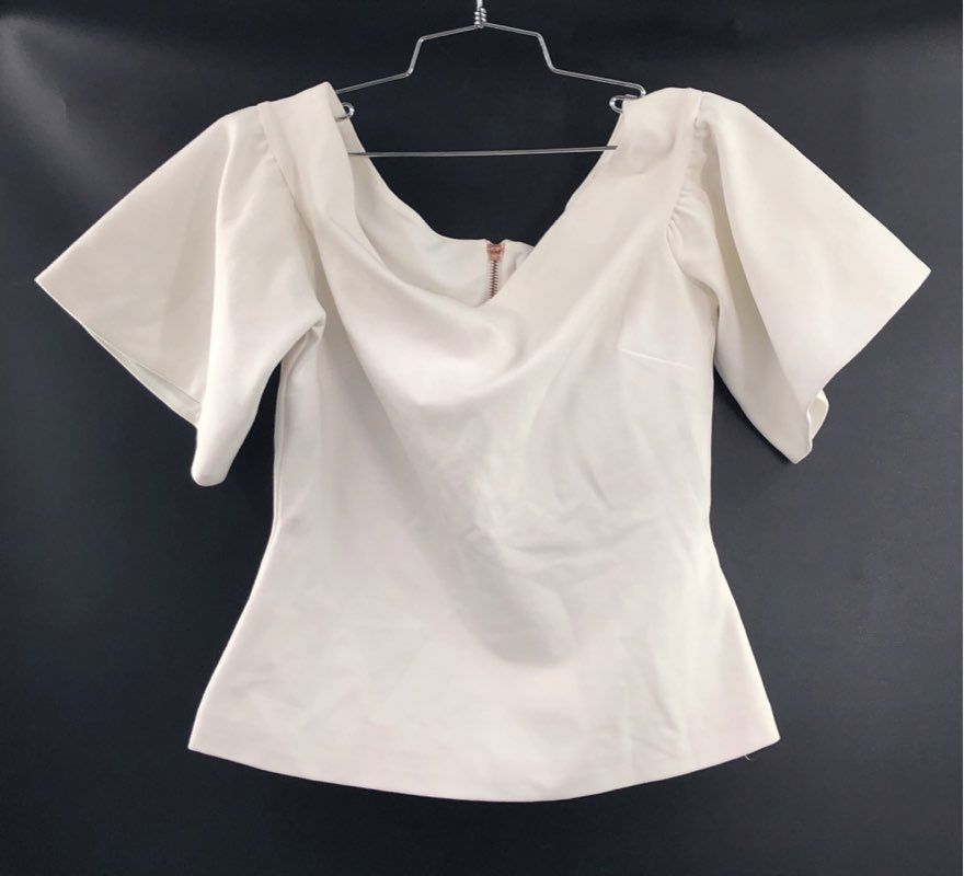 Ted Baker Women's Top Lot of 2 White Gianori Sz 2 & Leopard Coralo Sz 1