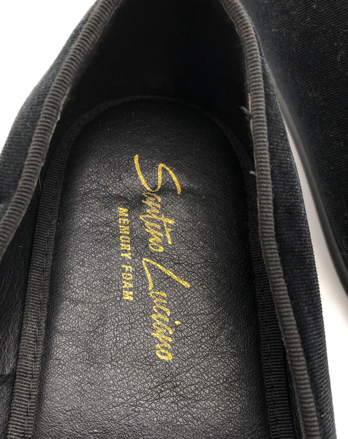 Santino Luciano C-351 Black Velvet Smoking Loafers Men's Shoes Size 13