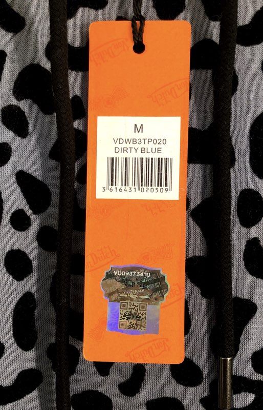 Von Dutch Unisex Cheetah Leopard Print Hoodie Dirty Blue Flocked Size M NWT