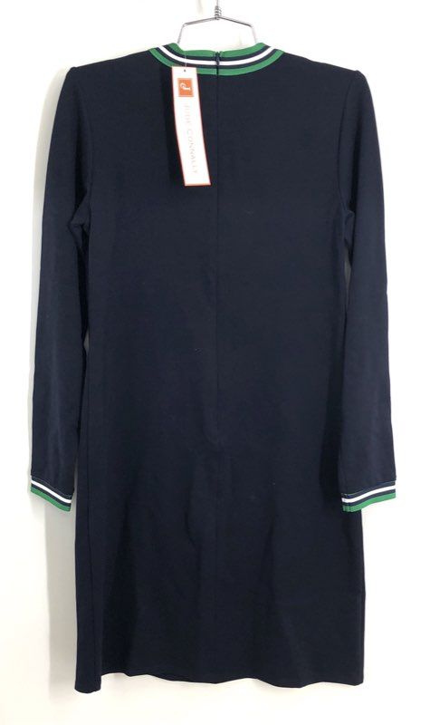 Jude Connally Women's Cameron Dress Navy Shamrock Green Long Sleeve NWT Sz XS