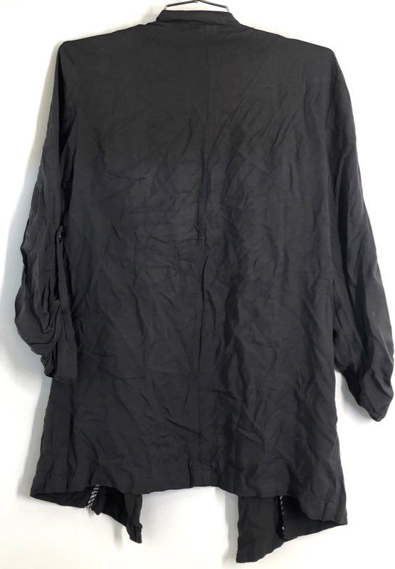 Life in Progress Women's Gray Open Front Utility Rayon Jacket Epaulettes Sz XS