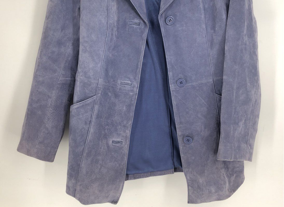 Dialogue Women's Blue Suede Jacket - Size XS
