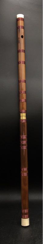 Chinese Dizi Transverse Flute 2-Piece Bamboo Instrument with Bone Ends
