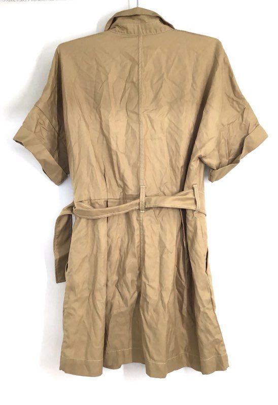 Banana Republic Women's Tan Short Sleeve Belted Shirt Dress Sz M NWT