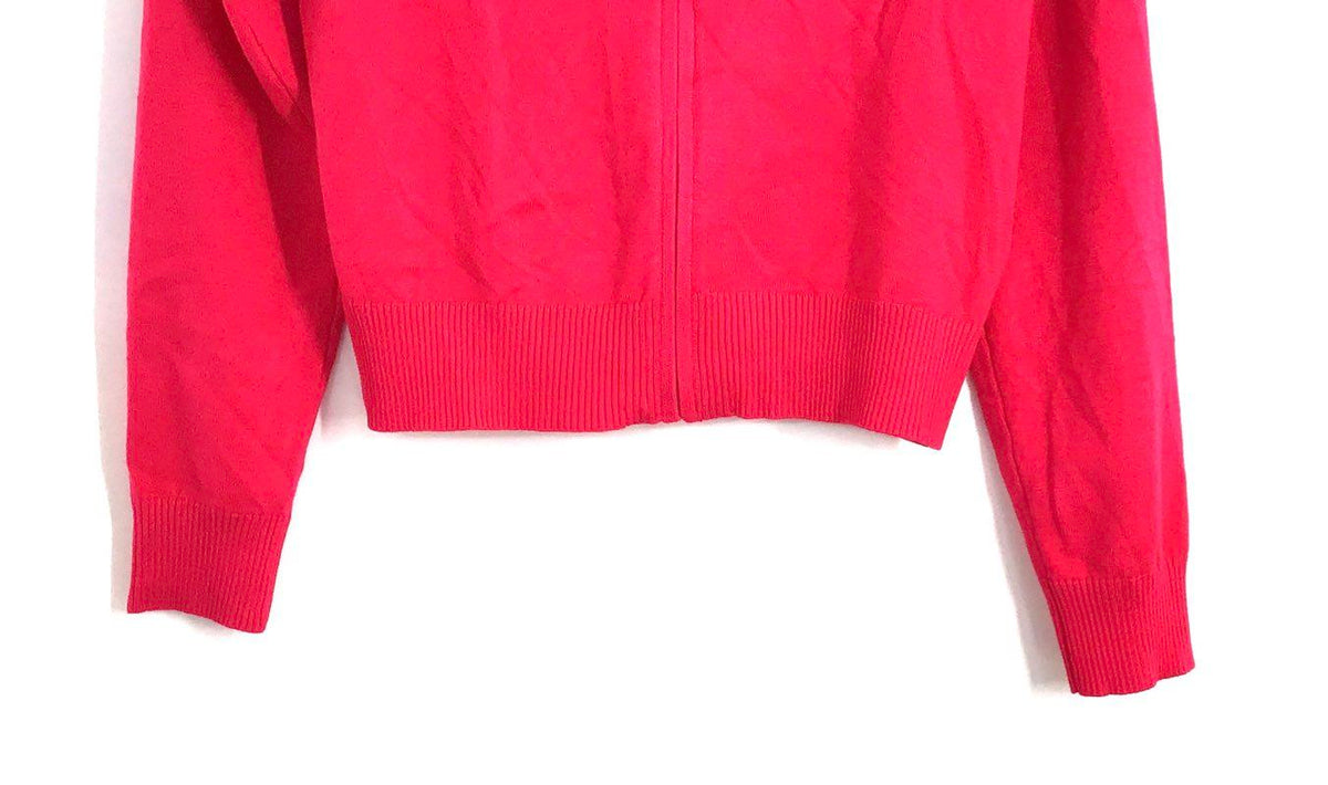 Juicy Couture Women's Vixen Pink Rhinestone Logo Zip Hooded Cardigan NWT Sz M