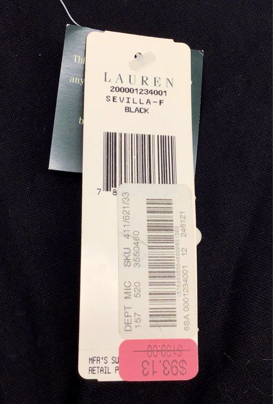 Lauren Ralph Lauren Women's Sevilla-F Skirt Black Linen Cotton Eyelet NWT 12