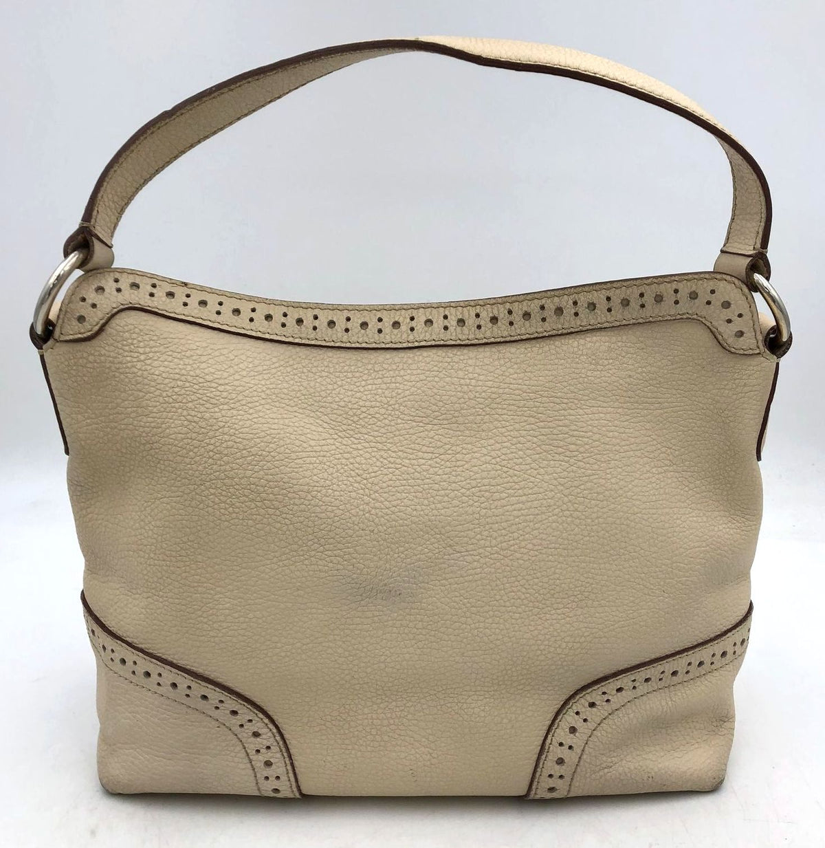 Authentic Dooney &amp; Bourke Women&#39;s Beige Leather Shoulder Bag - COA Included