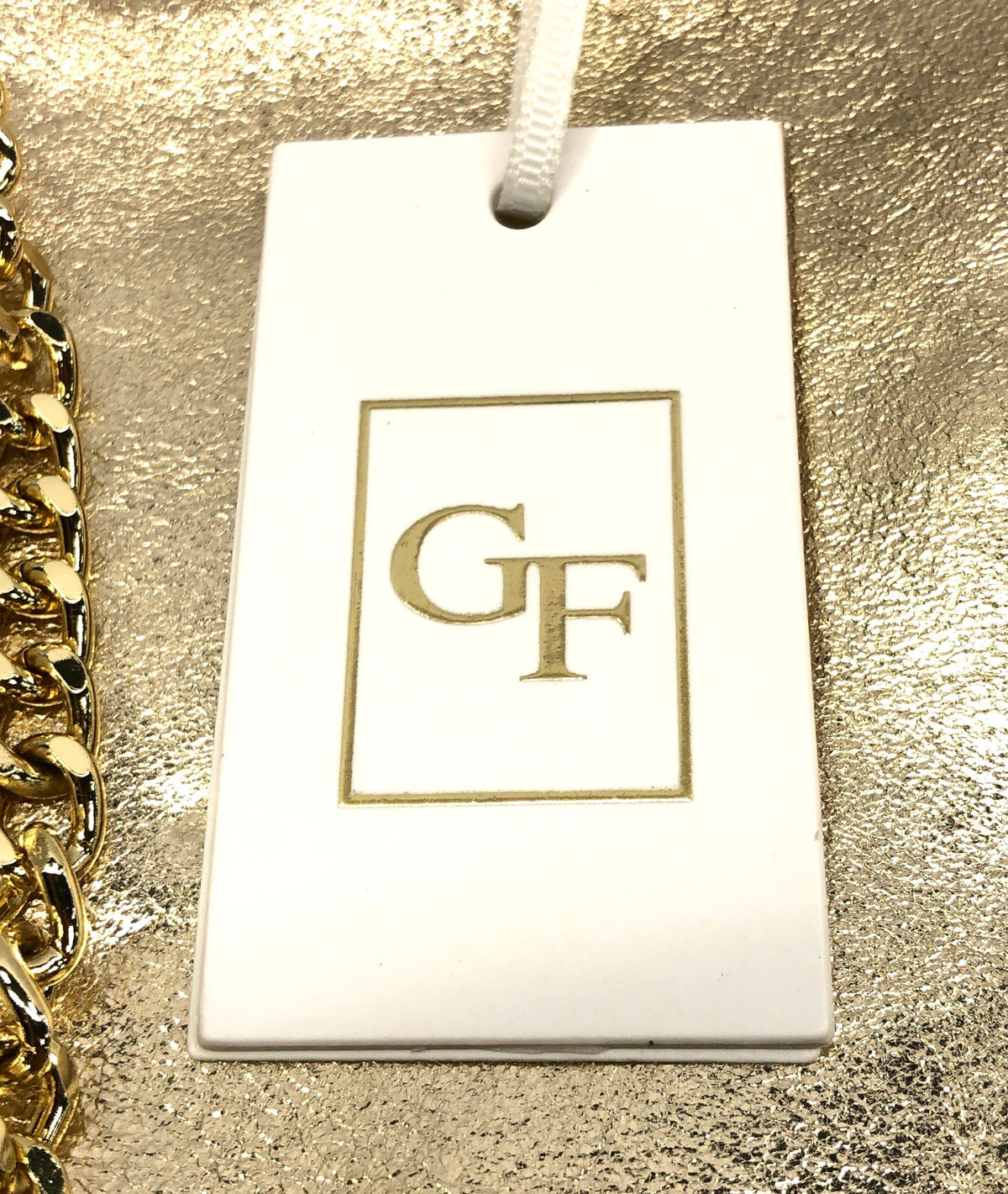 German Fuentes Gold Italian Leather Chelsea Chain Bag Crossbody NWT