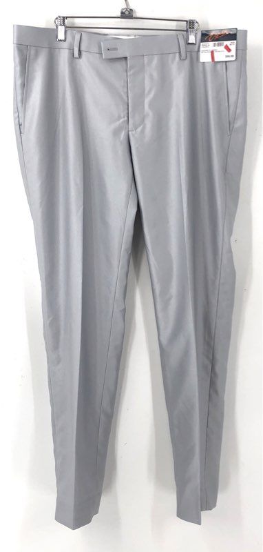NWT Egara Men's Gray Flat-Front Pockets Straight Leg Dress Pants - Size 38X32