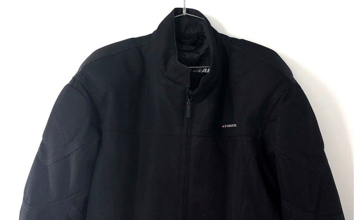 Firstgear Men's Black Mesh Motorcycle Riding Jacket Armored Size L