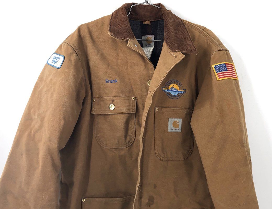 Carhartt C01 Brown Duck Chore Coat Jacket Vintage USA Made Lined Men's 40