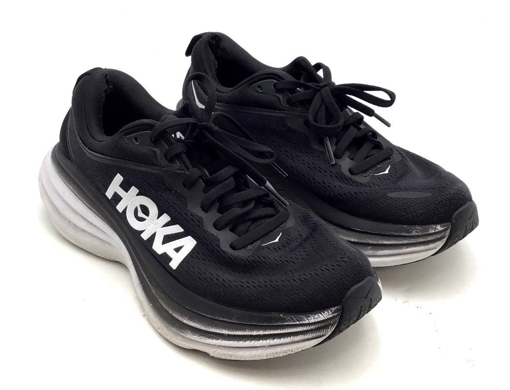 Hoka Bondi 8 Black White Women's Running Shoes Size 7B