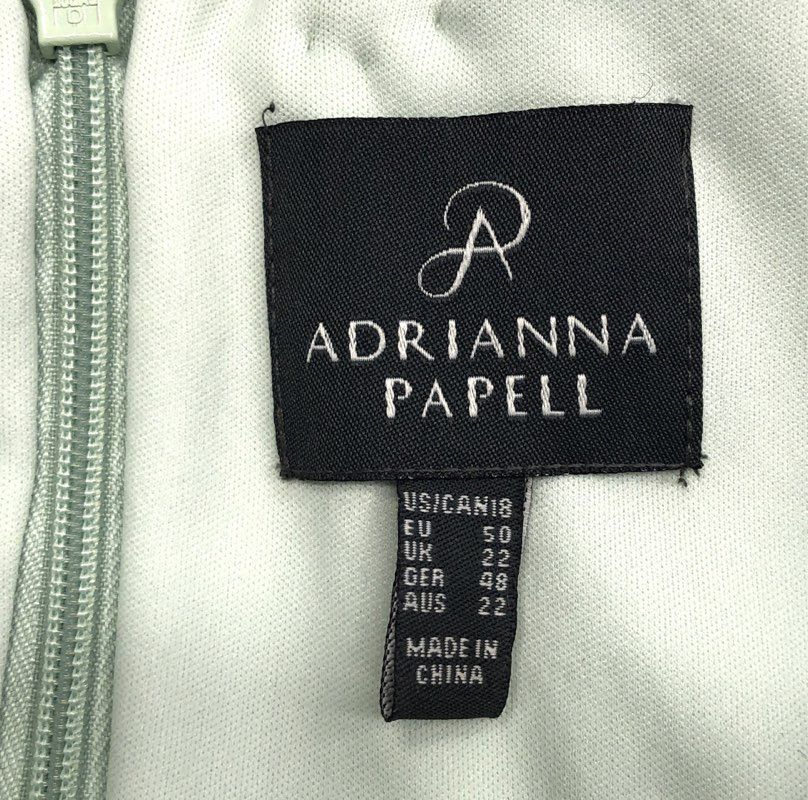 Adrianna Papell Women's Mint Green One Shoulder Rosette Chiffon Gown NWT Sz 18