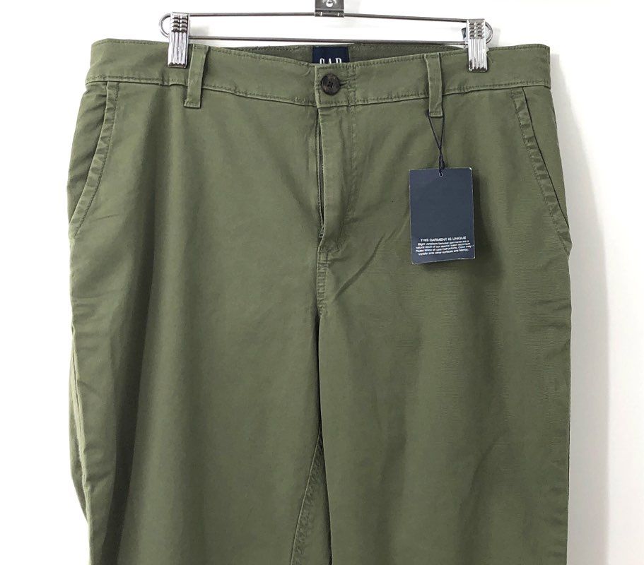 GAP Women's Relaxed Girlfriend Pants Clover Green Chino NWT Size 8