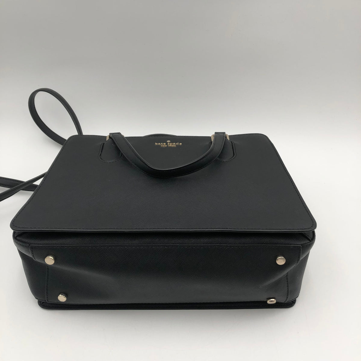 Kate Spade Black Saffiano Leather Laurel Way Satchel Crossbody Bag COA