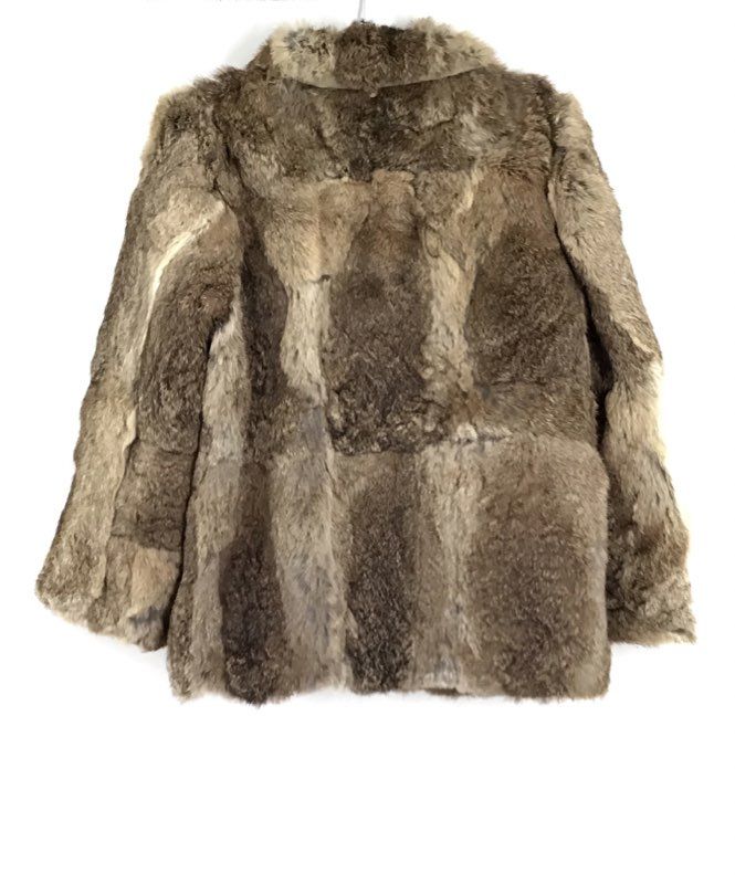 Women&#39;s Brown Reversible Rabbit Fur Jacket - Size Large