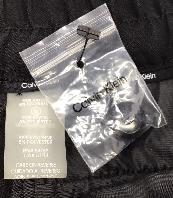 Calvin Klein Women's Black Pleated Straight Leg Rayon Blend Dress Pants Size 12