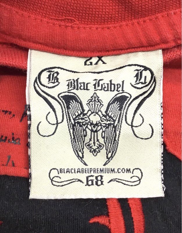 Blac Label Premium Purgatory Skull Graphic T-Shirt Red Distressed Sz 2XL