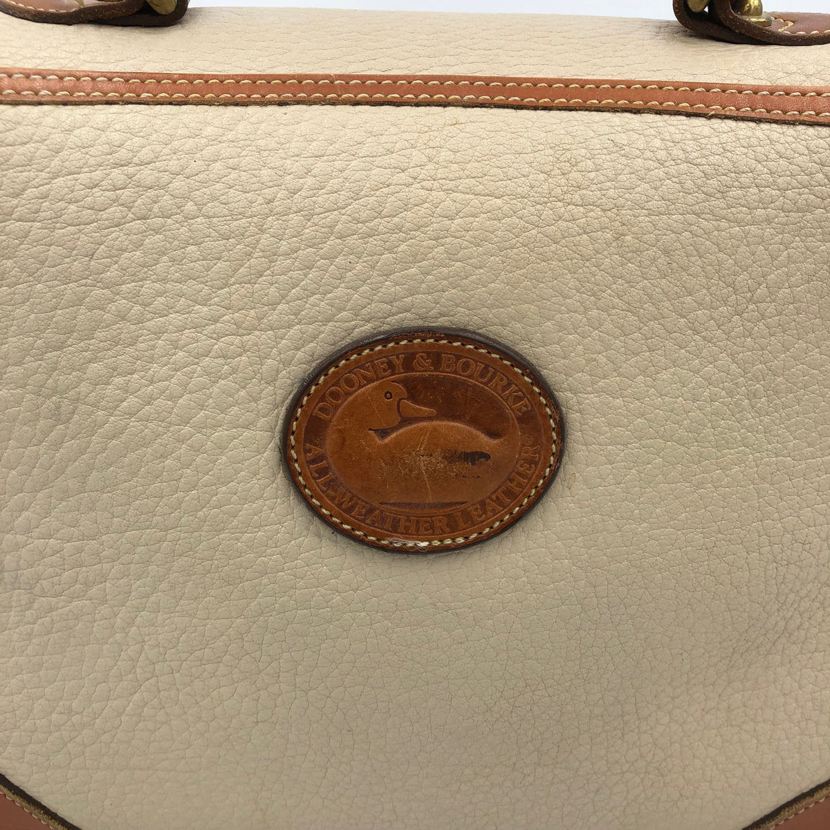 Authentic Vintage Dooney &amp; Bourke Beige Luxury Satchel Bag - COA Included