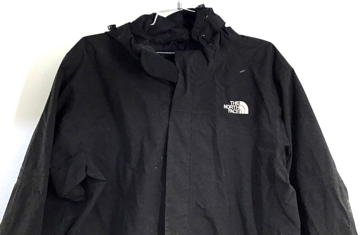 The North Face Men's Black HyVent Hooded Waterproof Rain Jacket Shell Sz M