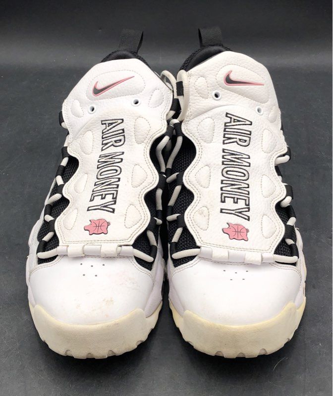 Nike Air More Money White Black Coral Basketball Shoes Size 12