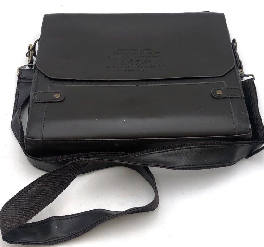 Polo Black Messenger Satchel Bag Crossbody Flap Logo