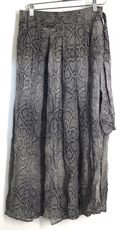 Maeve by Anthropologie Women's Grey Snakeskin Print Pleated Maxi Skirt Size 0