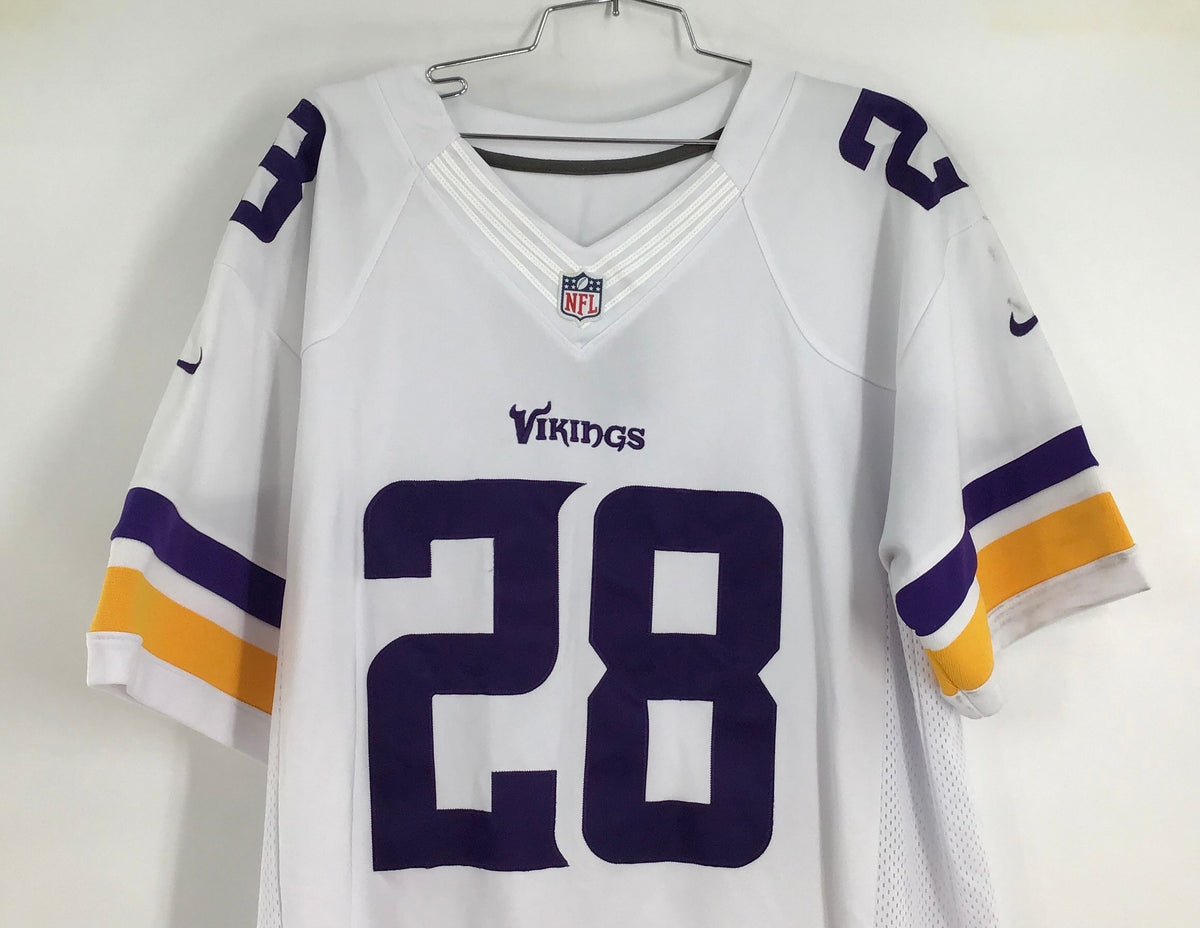 Nike Men&#39;s White Minnesota Vikings Adrian Peterson #28 NFL Jersey - Size Large