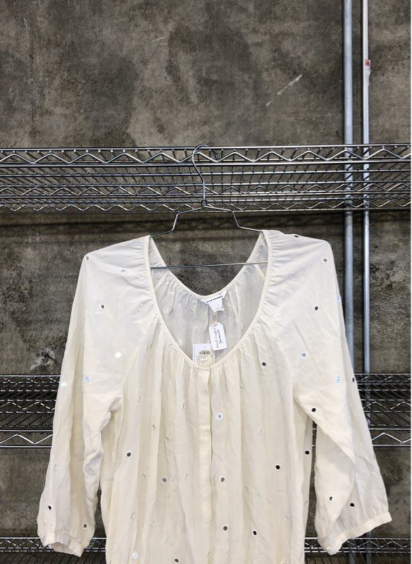 Club Monaco Women's NWT Anya Silk Dress Robe Mirror Embellished White Sz 6