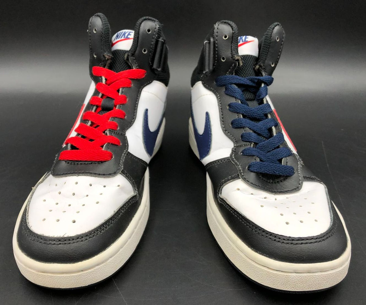 Nike Court Borough Mid 2 GS &#39;White Black Univ. Red Blue&#39; Sneakers - Sz 5Y (+COA)