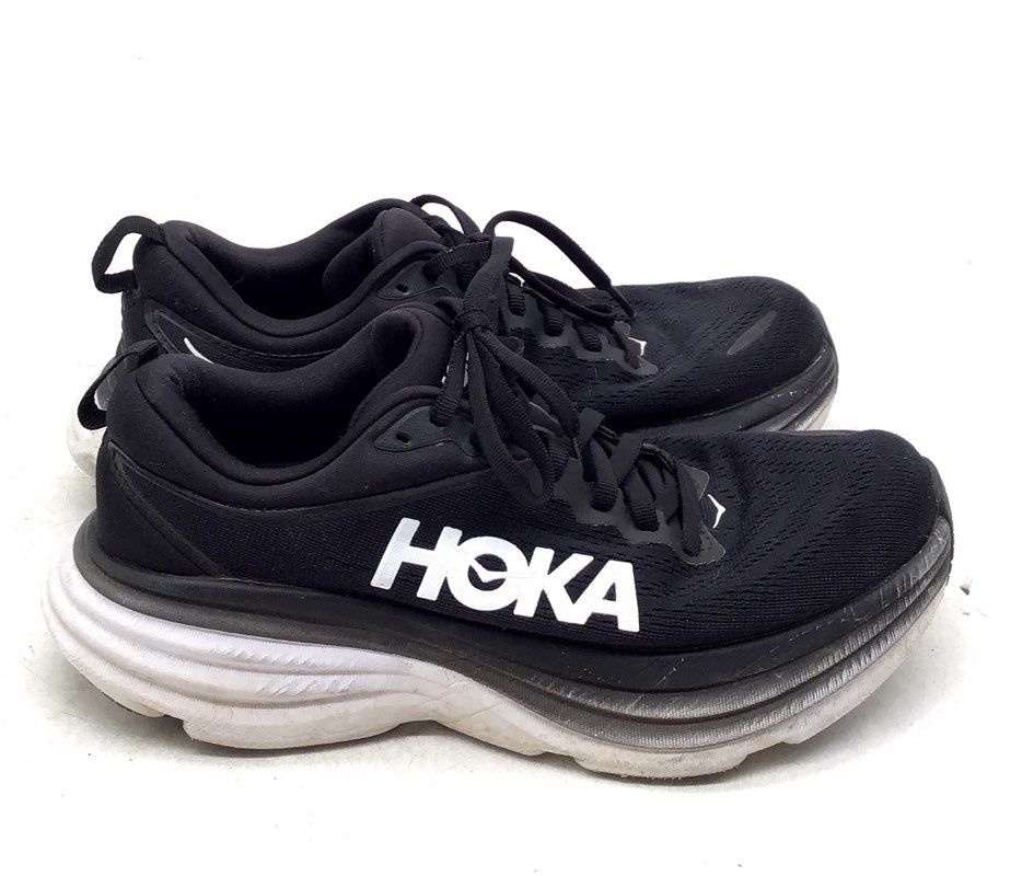 Hoka One One Women's Bondi 8 Black Athletic Shoes - Size 7.5
