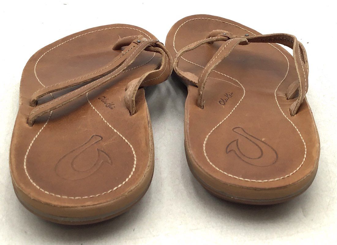 Olukai Women&#39;s Brown Casual Slip-On Thong Sandals - Size 7