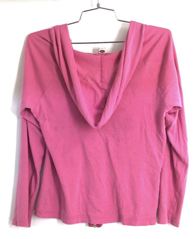 Matilda Jane Women's Pink Full Zip Hoodie Cherry Pattern Ruffle Pocket Sz M/L