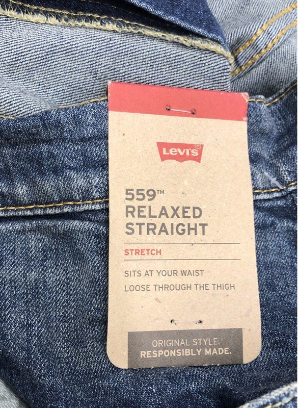 Levi's Men's 559 Relaxed Straight Blue Stretch Denim Jeans NWT Sz 52x32