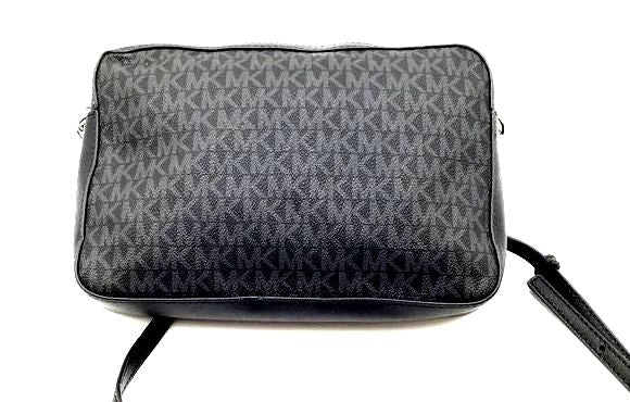 Authentic Michael Kors Women&#39;s Black Gray Signature Crossbody Bag - COA Included