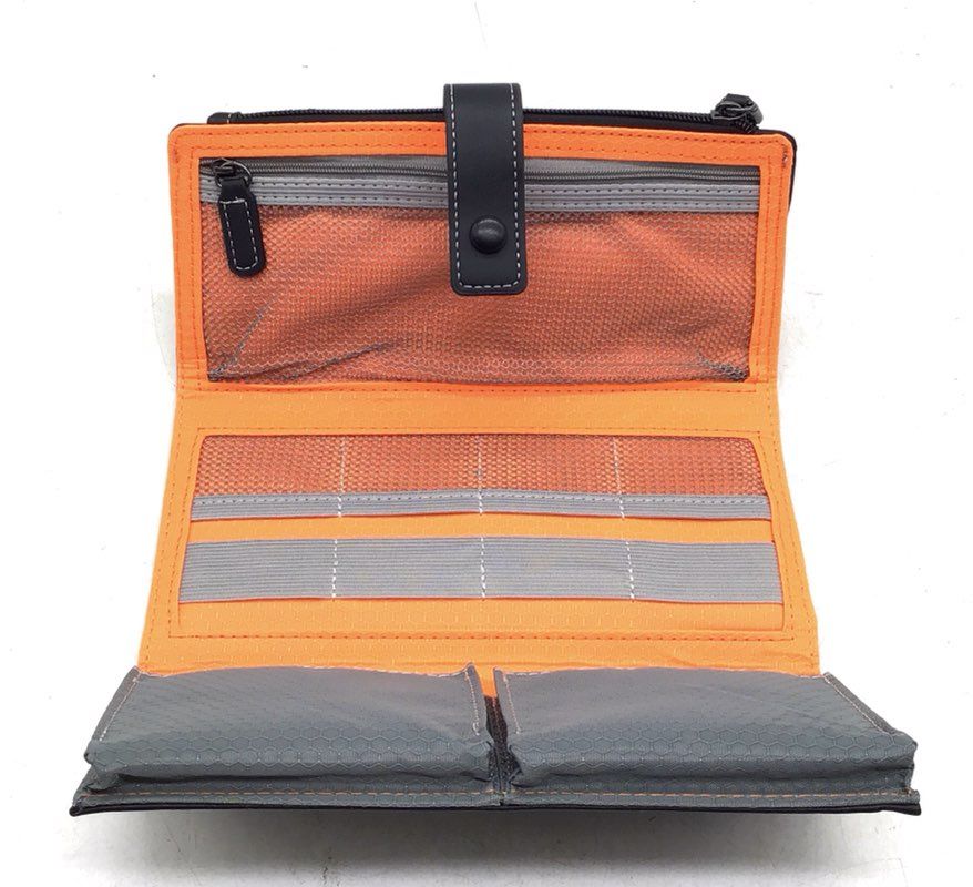 Harley-Davidson Black Orange Tri-Fold Wallet