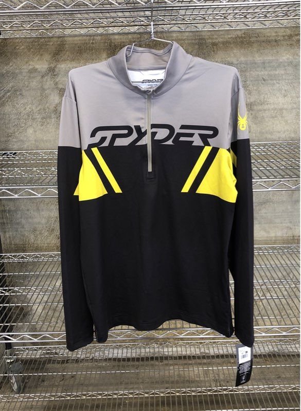 Spyder Men's Podium 1/2 Zip Pullover Gray Black Colorblock NWT Size M