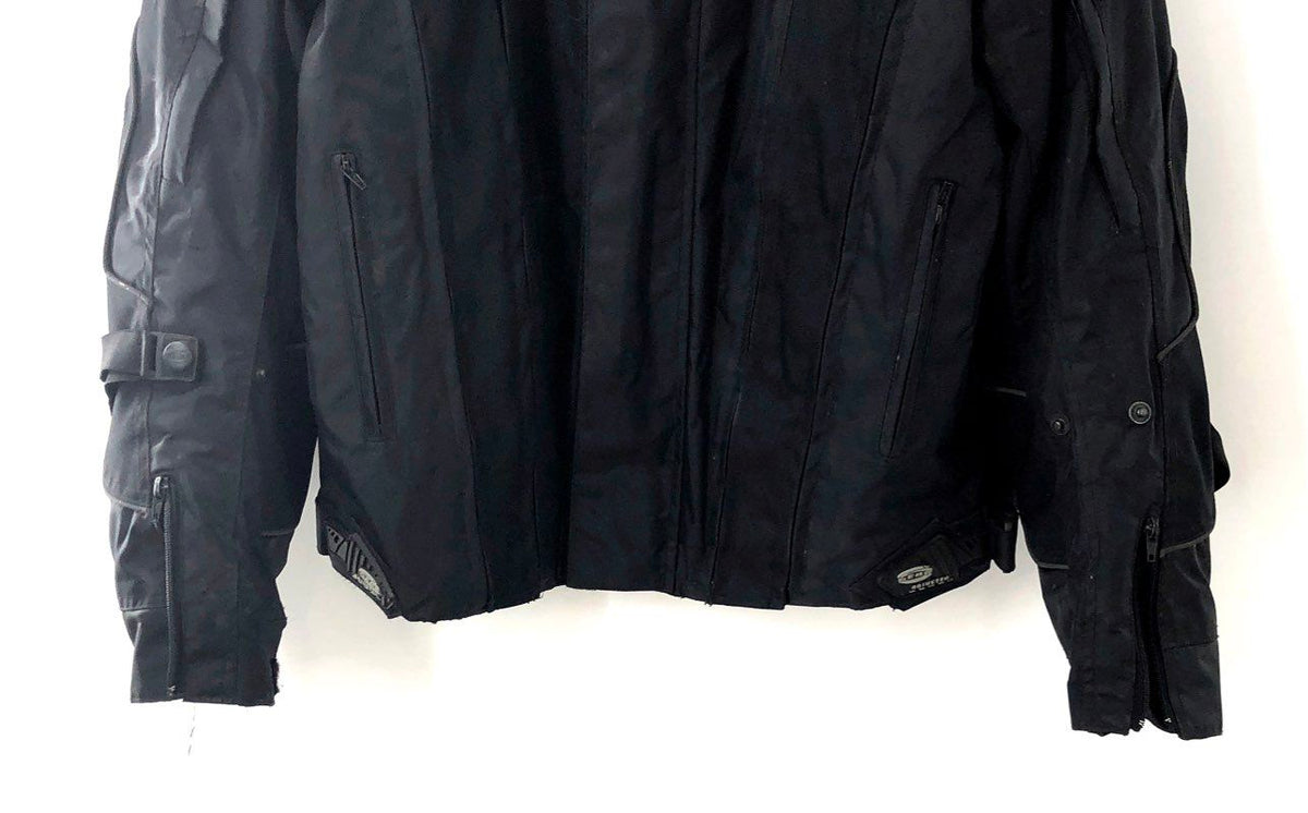 6th Gear Men's Black Speedtec Padded Armor Racing Motorcycle Jacket Size XL