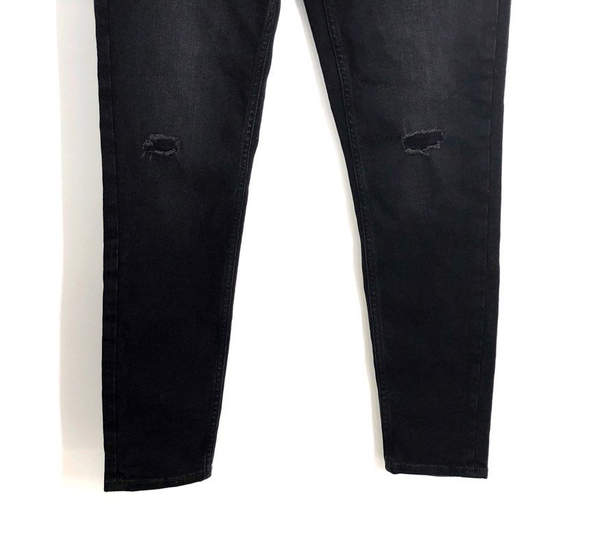 Free Assembly Women's Black Skinny High Rise Distressed Jeans Sz 6