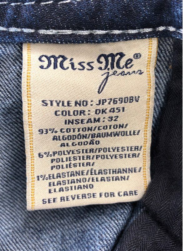 Miss Me Women&#39;s Blue Denim Bootcut Jeans - Size 28