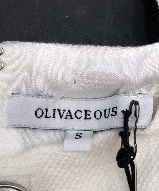 Olivaceous Women's White Textured Tweed Button Front Sleeveless Mini Dress NWT S